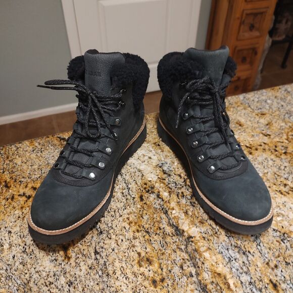 Cole Haan Zero Grand Explorer W07997 Black Leather Hiking Boots Women's Sz 9.5B - Picture 3 of 16